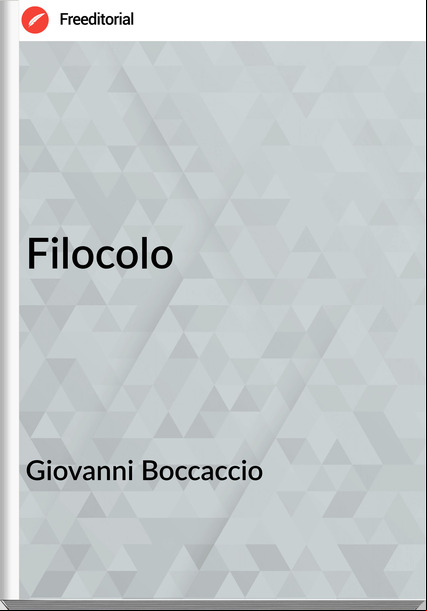 Giovanni Boccaccio Filocolo