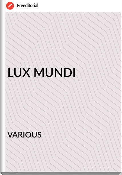 VARIOUS LUX MUNDI